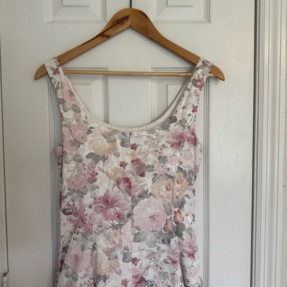 Jessica McClintock Vintage Bridal Floral Dress Sleeveless Scoop Neck Gown Sz 8 - Picture 7 of 11